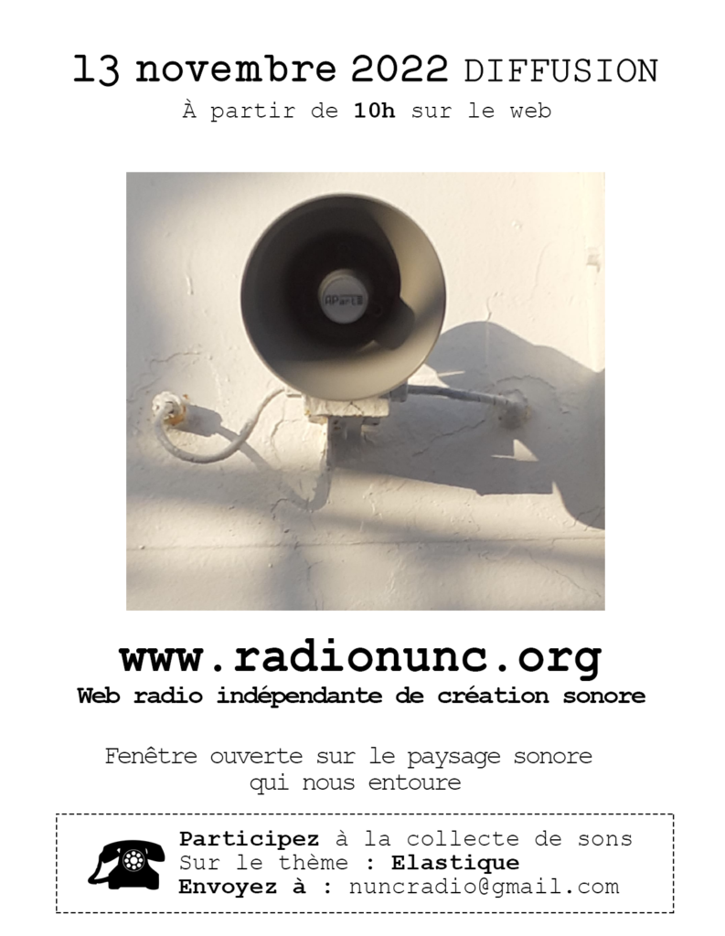 Diffusion du 13 novembre 2022, webradio de création sonore à Marseille